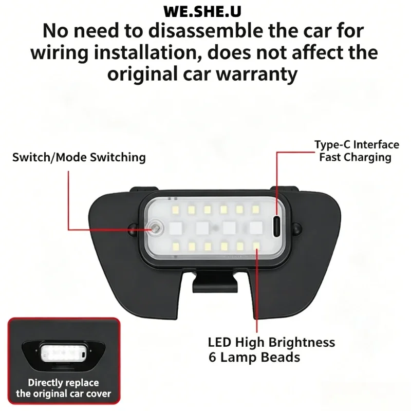 Für Geely EX2 Proton e.MAS 5 2026 2025 Auto-Innenraum-Zubehör Ultrahelle LED-Kofferraum-Heckklappenbeleuchtung Willkommenslicht-Upgrade – Detail 6