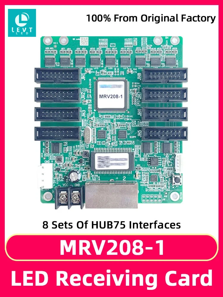 Novastar MRV208-1 풀 컬러 대형 LED 비디오 스크린 수신 카드 카세트, 8 HUB75E 포트 인터페이스, 256x256 픽셀 컨트롤러