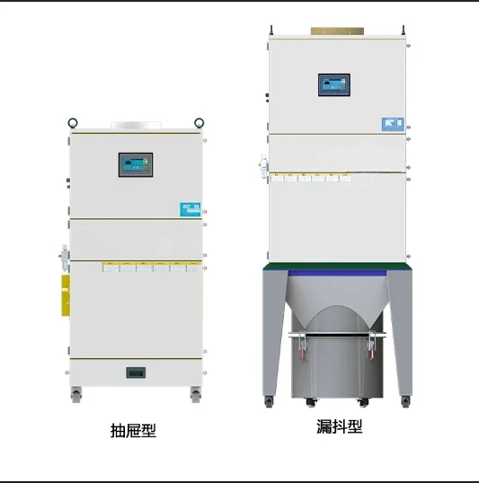 Extrator de poeira industrial com coletor automático para carpintaria com limpeza a jato de pulso