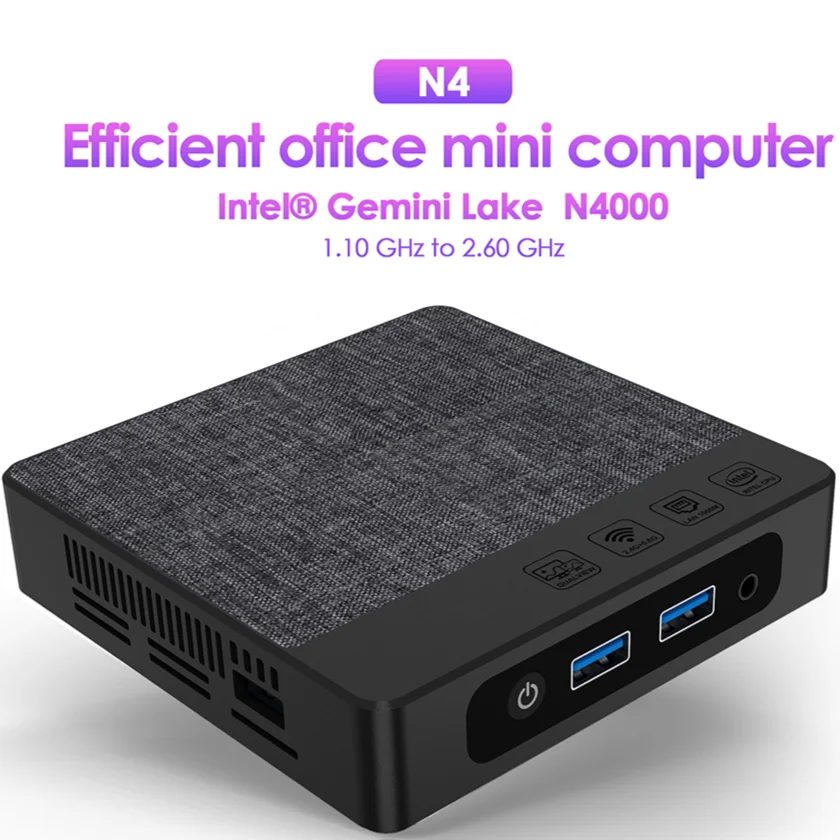 Mini PC M2 Potente 6 GB di RAM Intel N4000 Windows 11 Ubuntu LPDDR4 Mini computer desktop HD-MI Mini computer USB WiFi dual-band