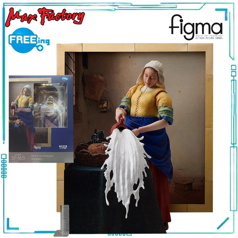 Max Factory Echte FREEing Echte Figma-serie SP-165 Desk Art Gallery - Vermeer's Works - The Maid Pouring Milk Model Toy
