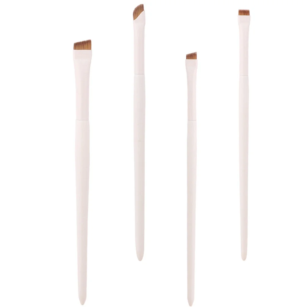 4 個のアイライナーブラシセット眉毛アイシャドウメイクアップツールポータブル軽量ブラシアイメイク旅行用