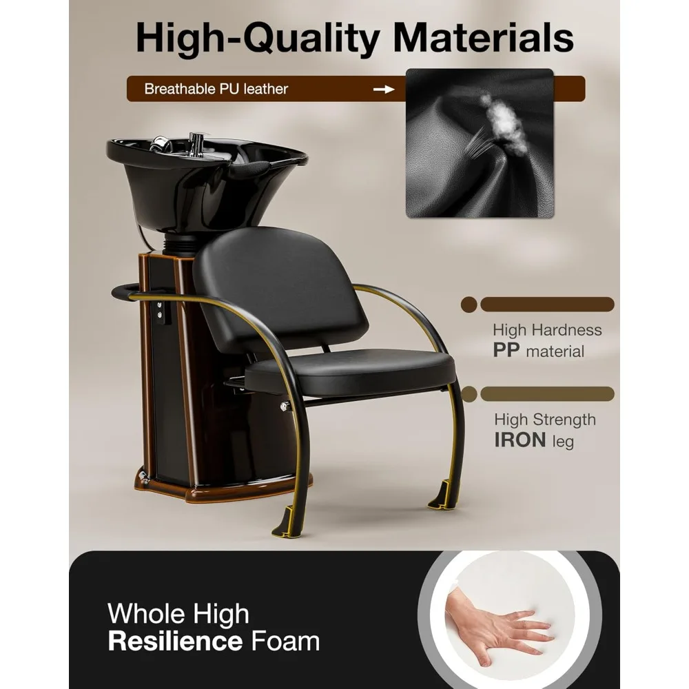 

Professional Salon Shampoo Bowl & Chair Set – Backwash Station with Adjustable Sink, Ergonomic Hair Washing Unit for Comfortable