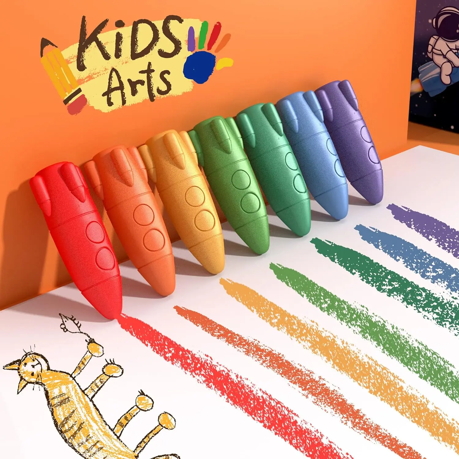 Imagem -02 - Crayons de Dinossauro Não Tóxicos para Crianças Lápis Laváveis para Crianças Presentes Seguros para Colorir Bebês e Crianças 12 Cores