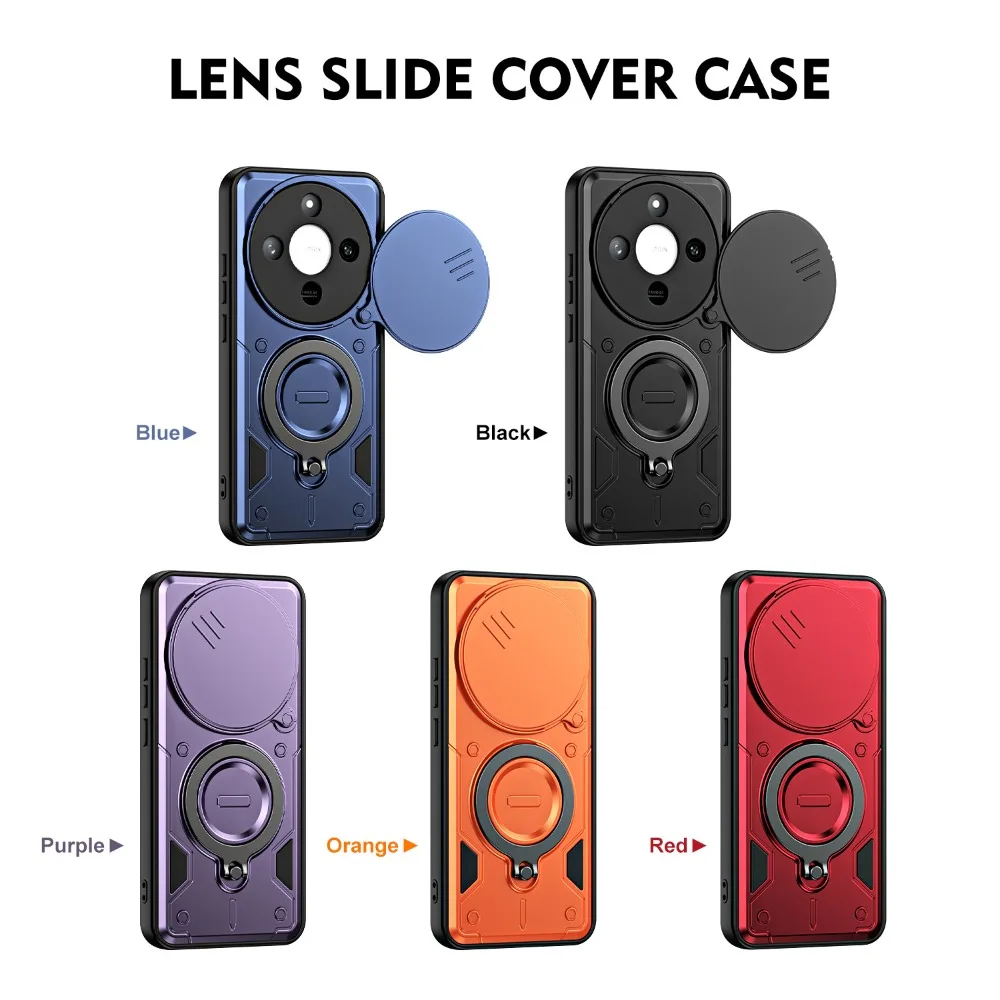 Shockproof Hybrid Dual Layer Magnetic Metal Ring Stand Case For Honor 600 Pro X8B X8C X9D X9C Rotate Camera Lens Protetion Cover - view 6