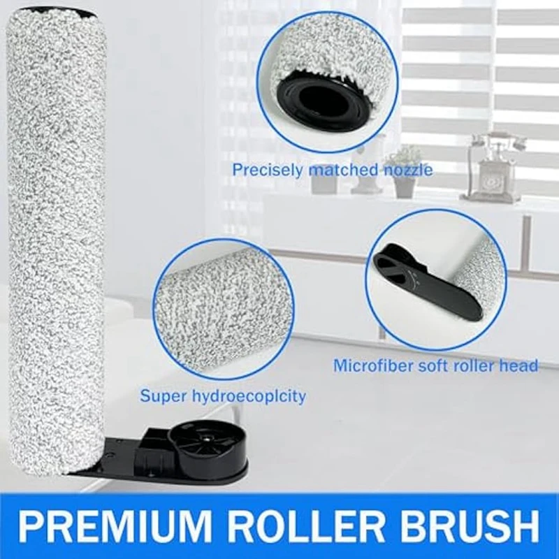ABDJ-Replacement Brush Roller & Sponge Filter Set For Eureka NEW430BL/For JONR ED12 Vacuum Cleaner(2 Brush Rollers+4 Sponges)