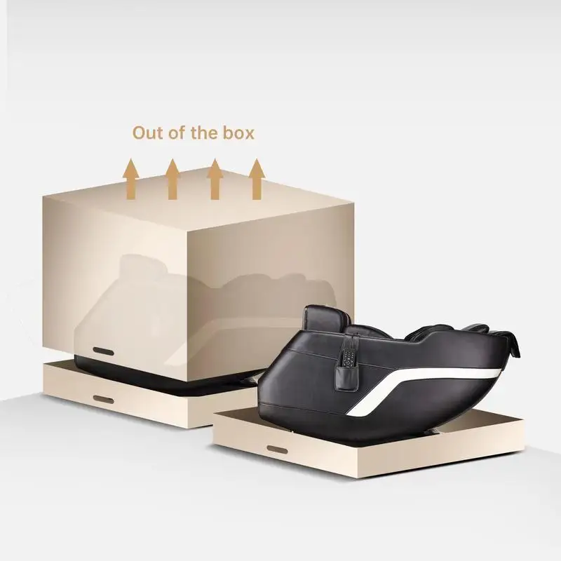 كرسي تدليك كامل الجسم من SL Track مع أسطوانة للقدم وتدليك الوسادة الهوائية، وتحديد موضع الجاذبية الصفرية، ومكبر صوت بلوتوث، باللون البني #6