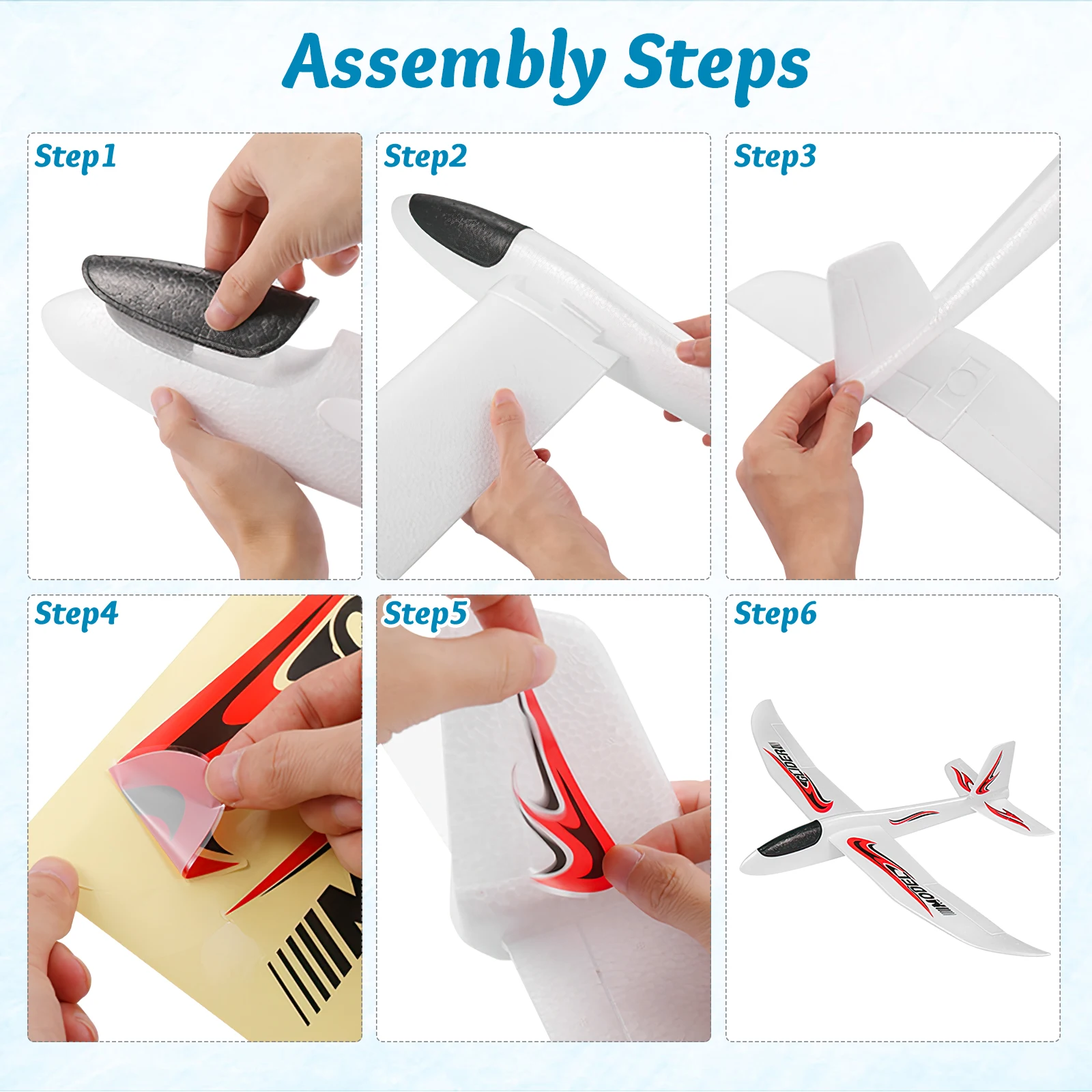 طائرة شراعية كبيرة من الفوم، طائرة رمي يدوية للأطفال، طائرات فقاعات خفيفة بالقصور الذاتي، إطلاق خارجي، طائرة شراعية محمولة باليد، أفضل هدية للأطفال