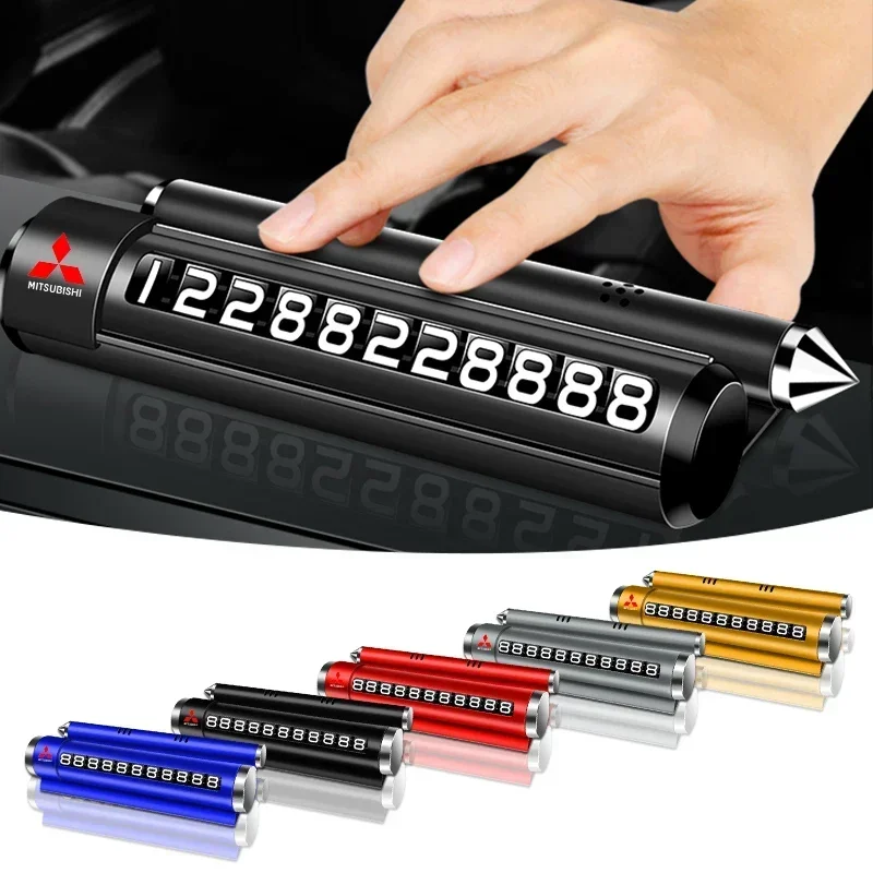 Металлическая Автомобильная Временная парковочная карта, поворотная табличка с номером телефона для Mitsubishi Ralliart Lancer EX Outlander 3 Xl l200 Pajero 4 ASX