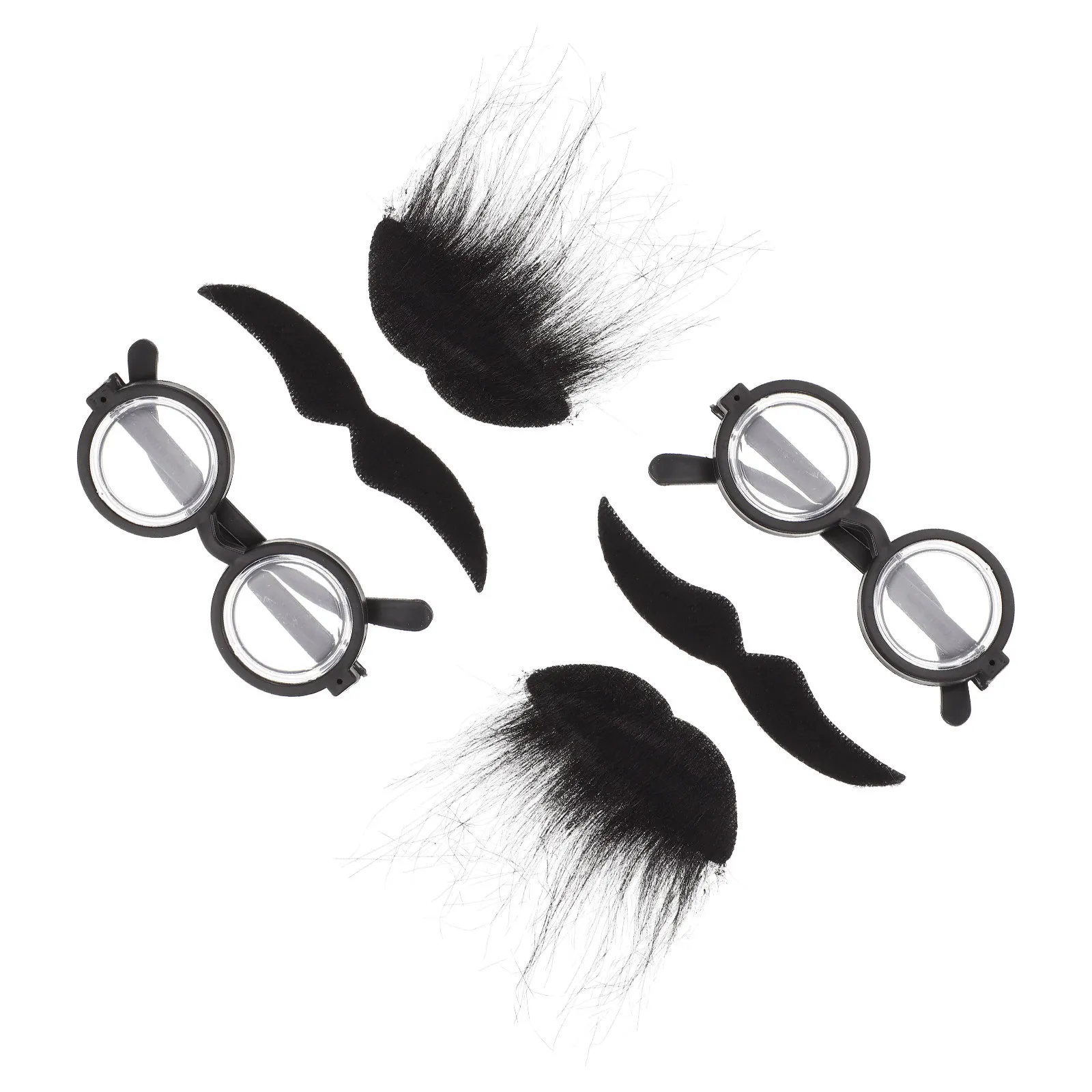 2Sets Creative Handlebar Mustache with Stylish Glasses Costume Accessory for Halloween Festival Cosplay Stage Decor Fun Festive