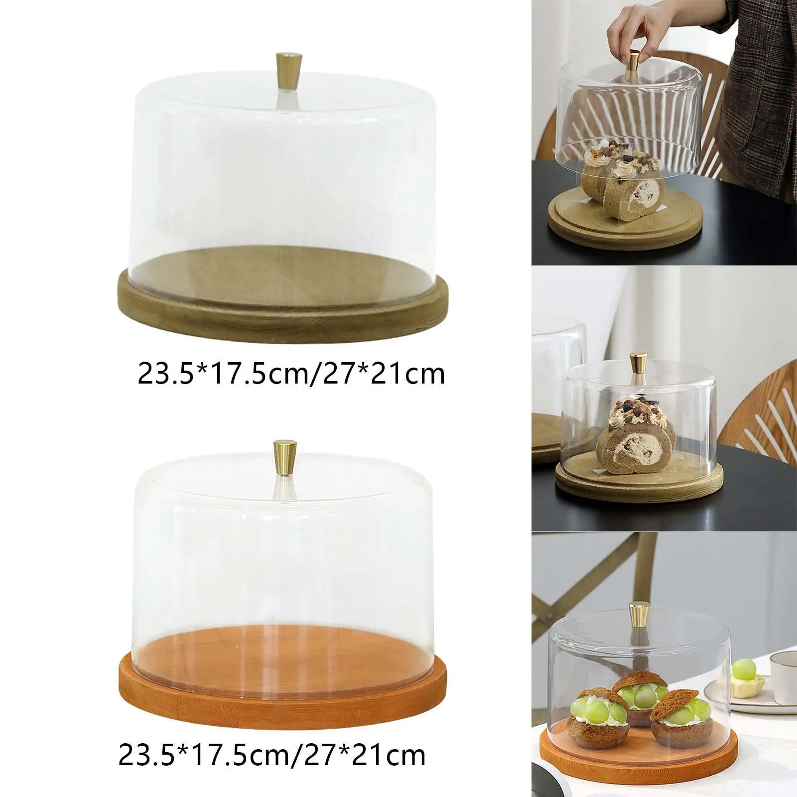 Cake Stand with Transparent Dustproof Lid Pastry Cake Holder Tray Dessert Plate for Events Centerpieces Holiday Wedding Table