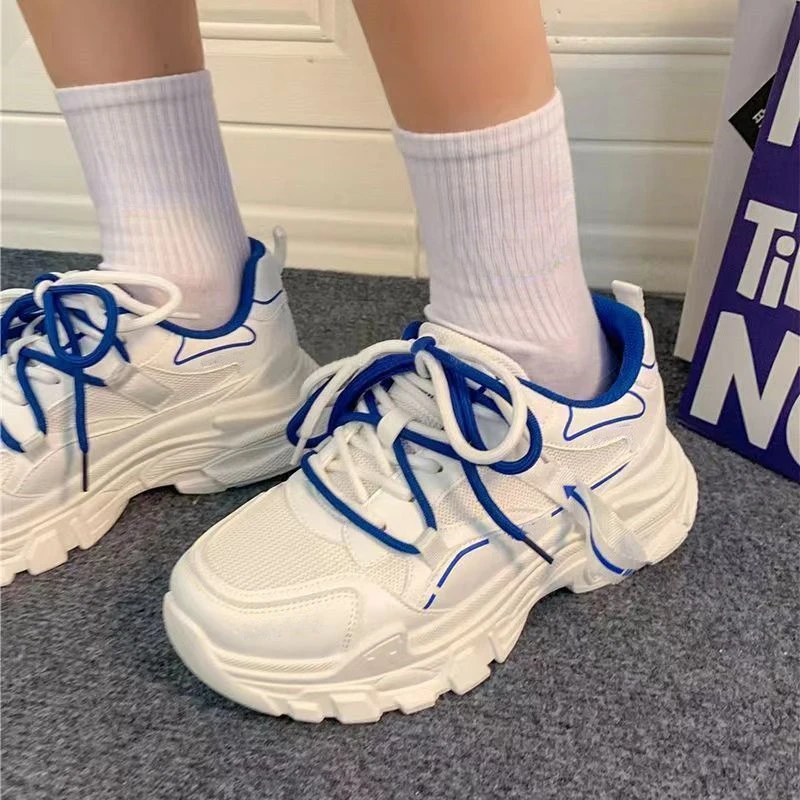 

Women's Breathable Lightweight Versatile Dad Shoes Thick Sole Mesh Upper 2025 Spring Summer New Arrival Casual Running Sneakers