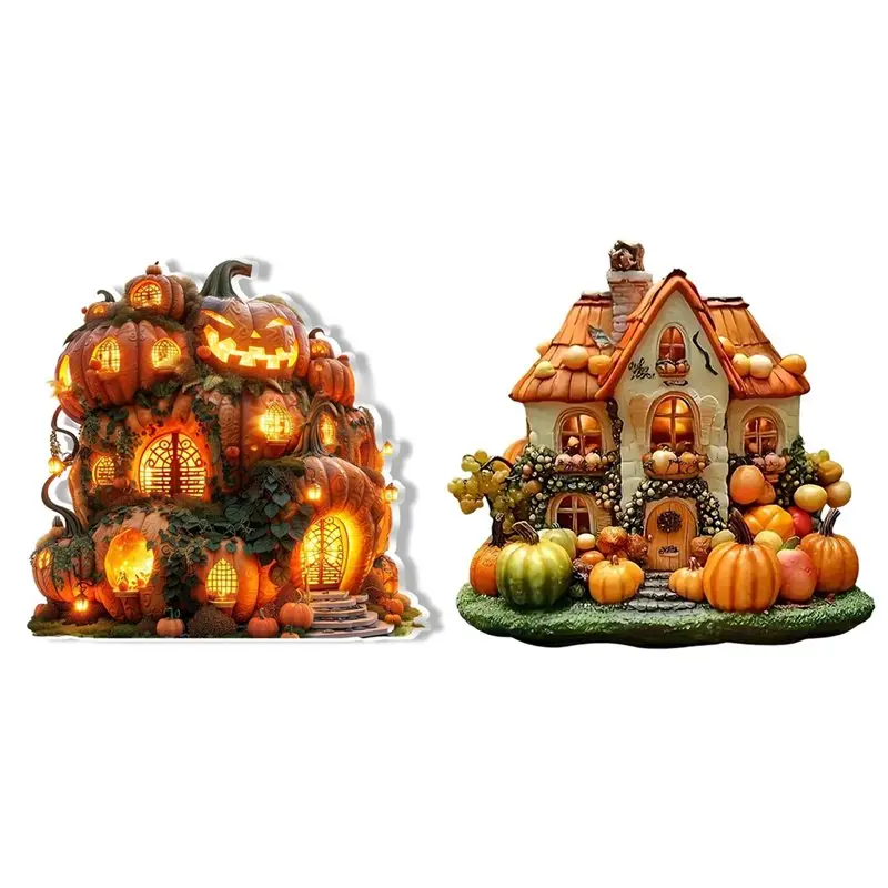 

【КОМПЛЕКТЫ】Акриловый дом на Хэллоуин, 8 дюймов, 2D декоративная деталь, тыква, осенние элементы на День Благодарения, 2 шт., изысканный подарок для домашней вечеринки
