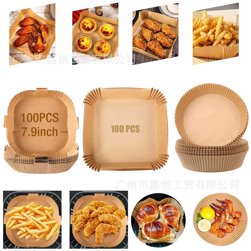 

50/100Pcs air fryer Baking Paper for Barbecue Plate Round Oven Pan Pad 16/20cm AirFryer Oil-Proof Disposable Liner