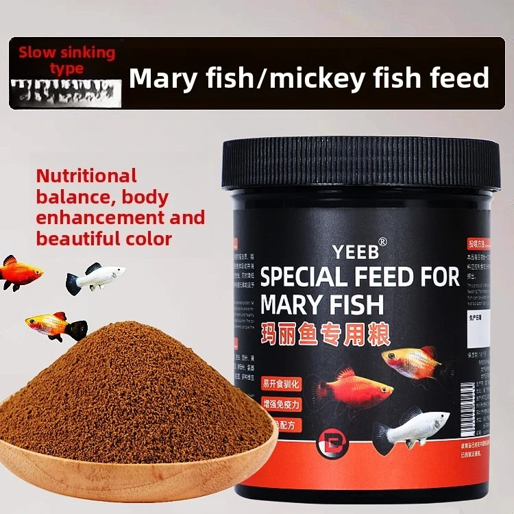 yeeb Special Slow-Sinking Fish Food for Mickey Fish, Molly Fish,Balloon Fish,Moonlight Fish,Guppy - High Nutrition Aquarium Feed view 2