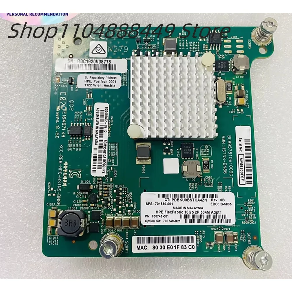 

FOR HP NC534M 10GB Blade network card 700748-B21 701530-001 700746-001