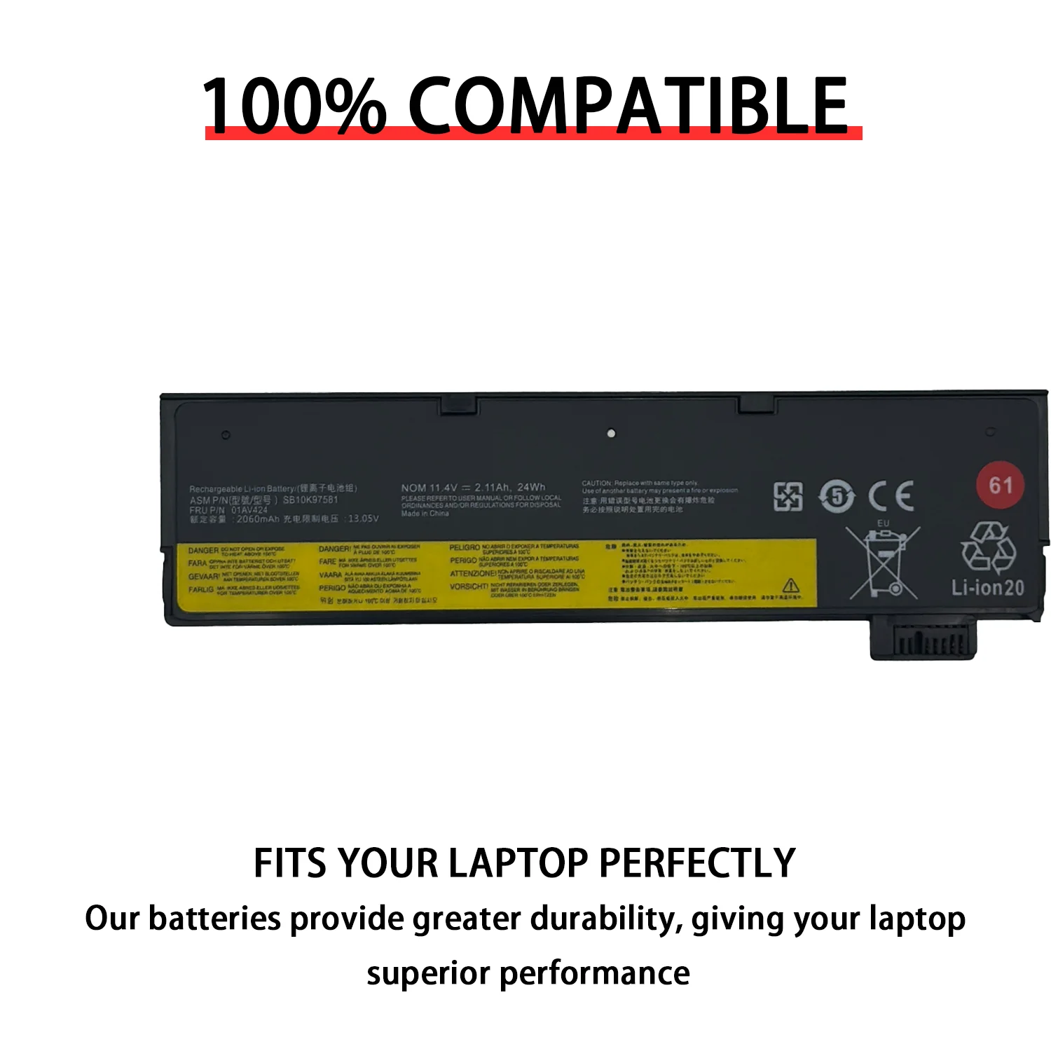 NEW 01AV423 01AV424 SB10K97580 Laptop Battery For Lenovo ThinkPad T470 T570 T480 T580 P51S P52S TP25 A475 01AV452 61++   10.8V 6