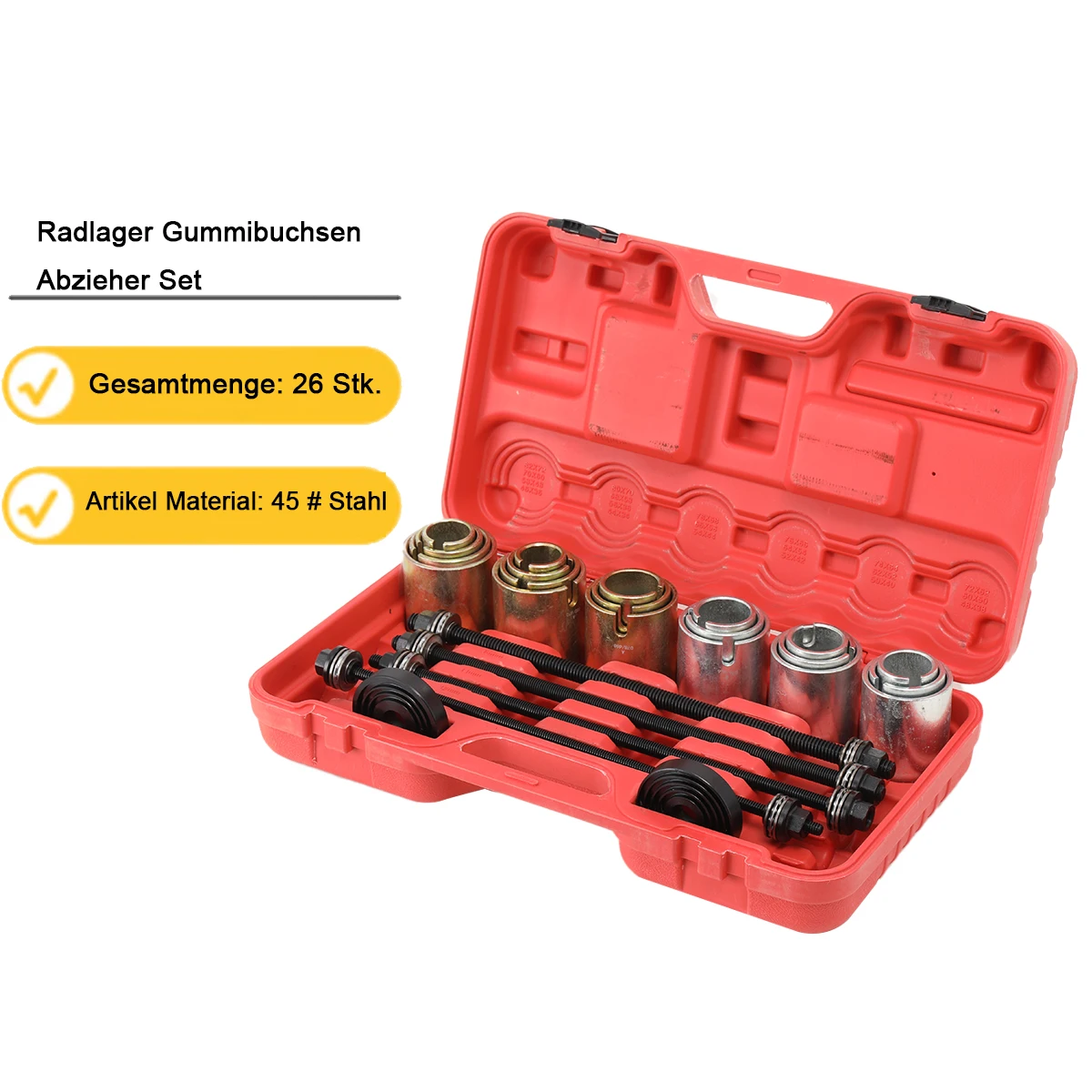 Kit universel de manchons de presse et de traction, 26 pièces, Installation de retrait de voiture, bagues, roulements, outil pour la réparation automobile, entretien automobile