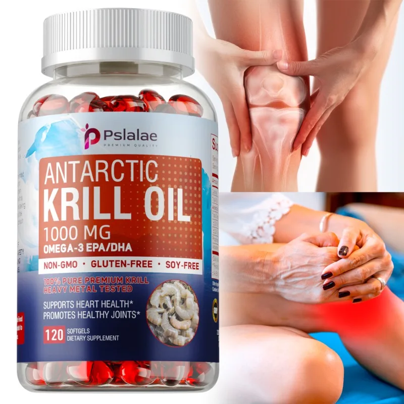 

Antarctic Krill Oil 1000mg - Contains OMEGA-3 EPA/DHA for Brain, Joint and Skin Health