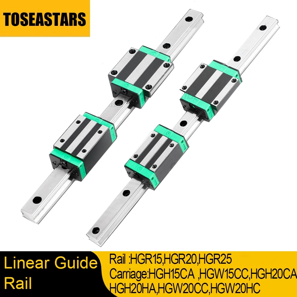 

2Pcs HGR15 HGR20 HGR25 Square Linear Guide Rail w+4pc HGH15CA hgh20ca hgh25ca flang HGW15CC HGW20cc HGW25CA CNC Router Engraving