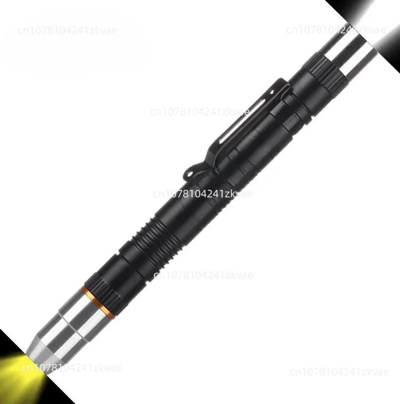 Its new A8 pen style dual lamp head jade jewelry is super bright yellow white multifunctional flashlight.