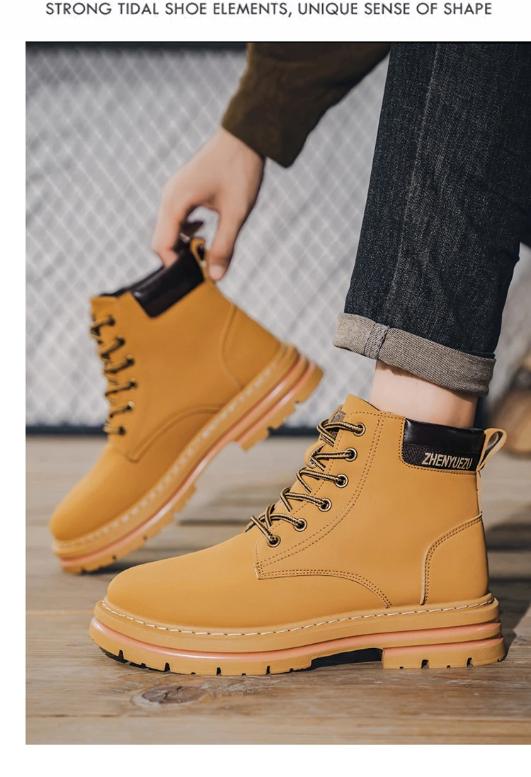 Modische Herren-High-Top-Stiefel, weiches Komfortfutter, verschleißfeste Sohle, ideal für Outdoor-Sport und Wandern. – Detail 18