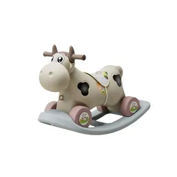 Outdoor Children's Rocking Horse Sliding 2-in-1 Cow Rocking Horse Children's First Birthday Gift