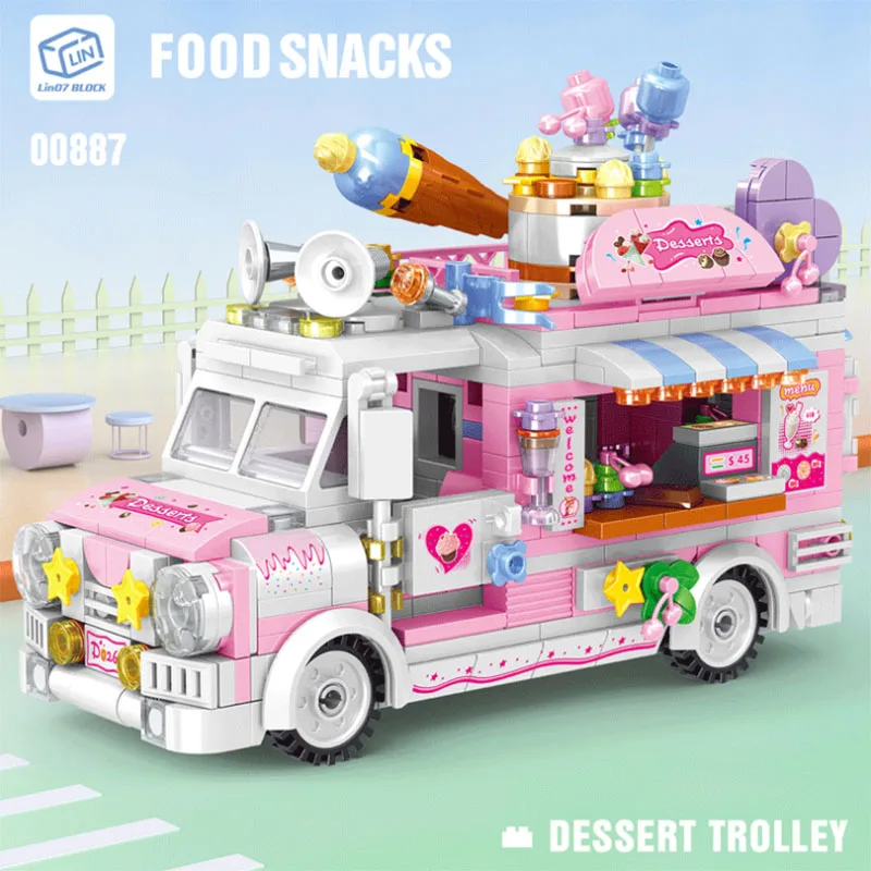

590PCS DIY Building Blocks Model Bricks City Dessert Food Truck Car For Adult Boys Girls Friends For Children Kids Toys Gifts