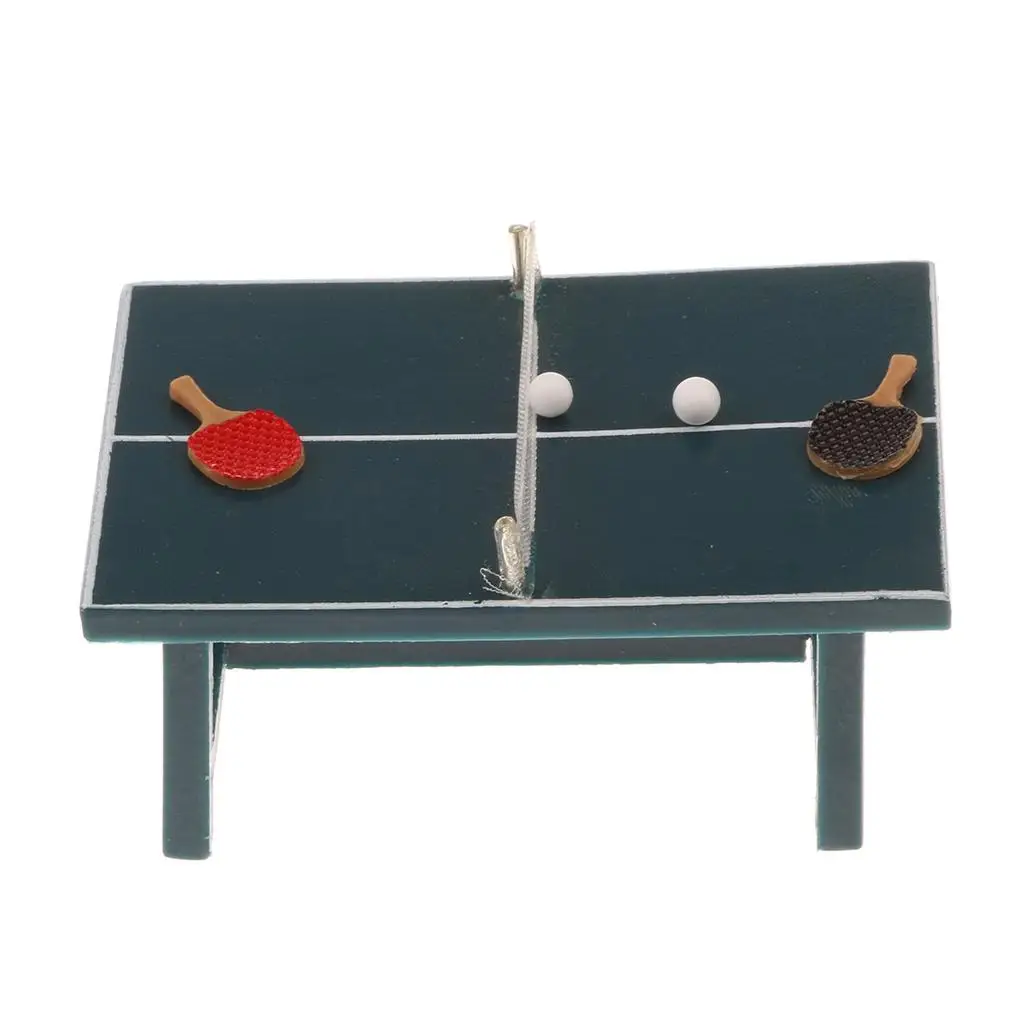 1/12 Poppenhuis Miniaturen Meubels Tennistafel En Ballen