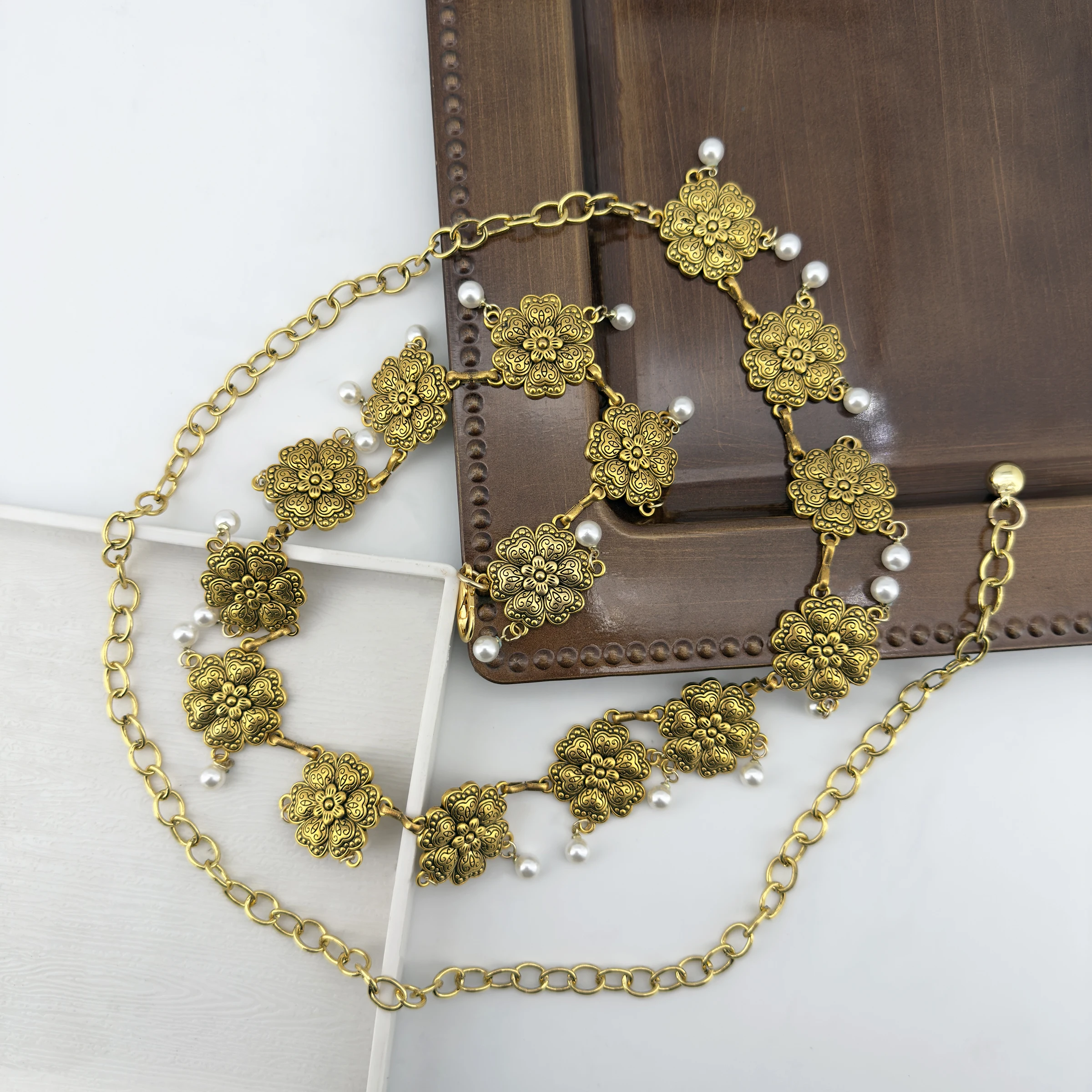 Bohemian-Stil Retro Gold Sonnenblumen-Blumen-Mode Western-Elemente Denim-Taillenaccessoires Damen Hosen- und Rock-Kette Vielseitig Einsetzbar – Detail 21