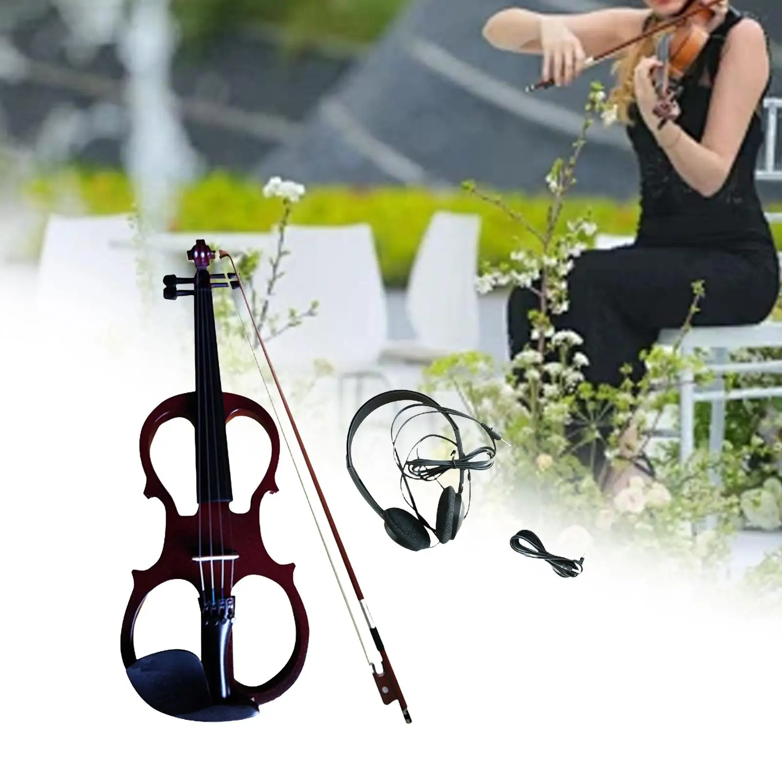 Electric Violin Musical Instruments with Hard Case 4/4 Size with Violin Accessories for Adults Children Violin Lover Performance