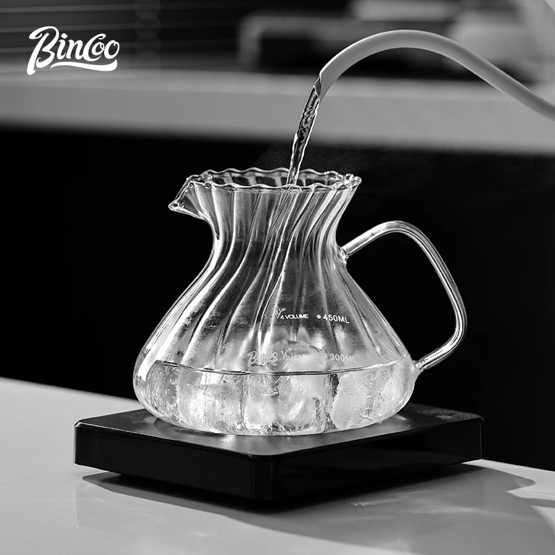 Bincoo Home Glass Coffee Server Pour Over Carafe Hand Drip Brewing Jug Clear Borosilicate Heatproof Coffee Making Tool - view 6