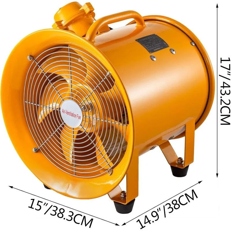 Fã à prova de explosão Mophorn para extração, ventilador utilitário, 550W, 110V, 60HZ, 3450 RPM, 12 Polegada, 300mm