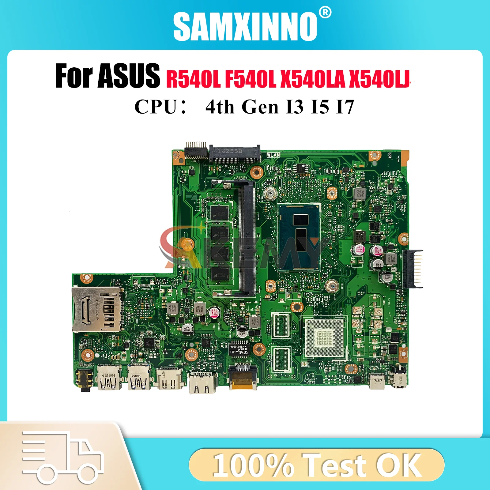 X540LA Laptop Motherboard For ASUS VivoBook X540LA R540L X540L F540L A540L X540LJ D540L Notebook Mainboard With I3 I5 I7 CPU stk