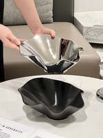 Light Luxury Fruit Tray Living Room Home High-end Ceramic Large Capacity Salad Bowl Creative Irregular Snack Storage Basket