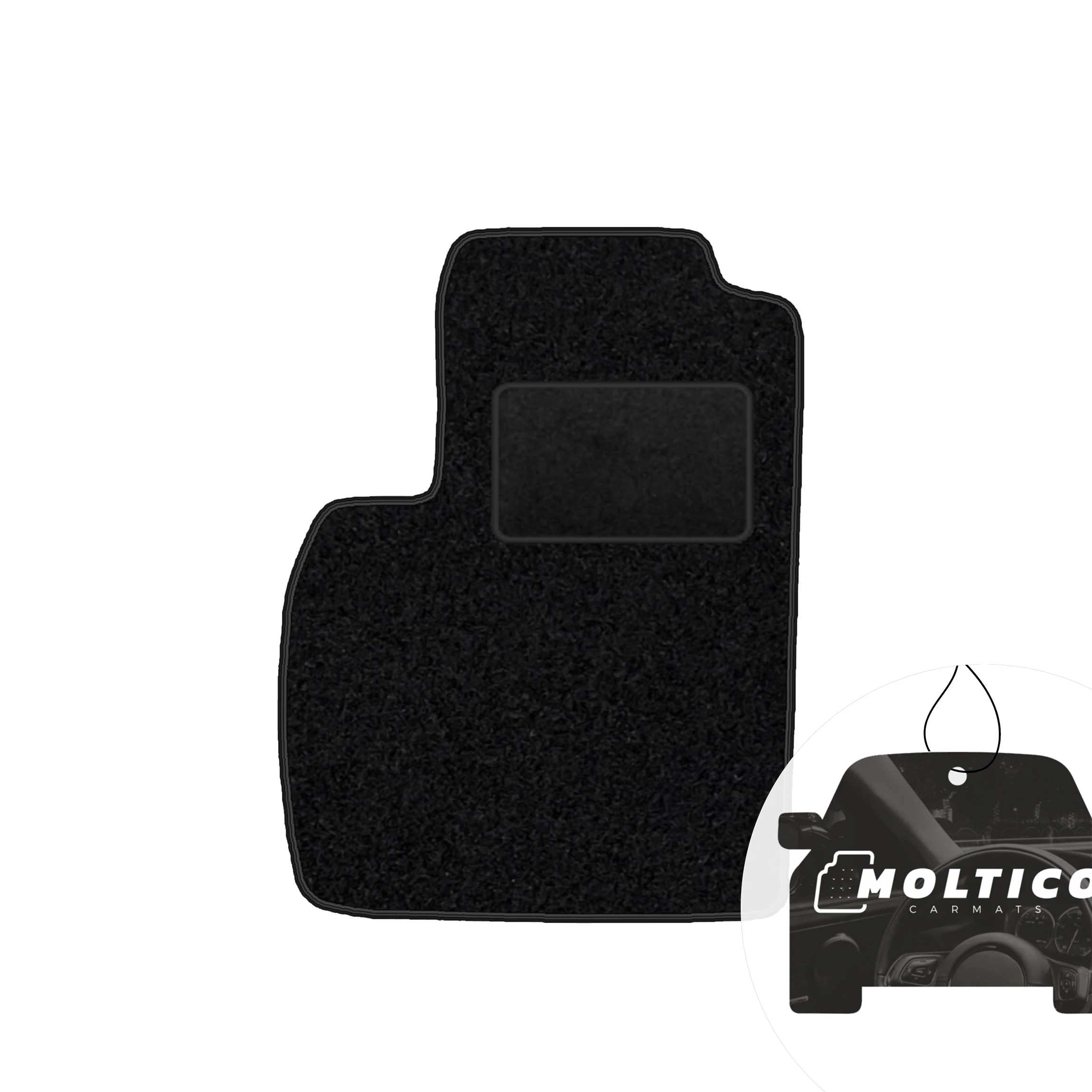 Velour bestuurdersmat - Zwarte bies - Geschikt voor: Fiat 500 2007-