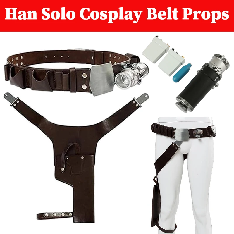 Han Cosplay Solo Belt Costume Accessories Power Cell Droid Caller Canister Greeble Roleplay Men Suits Props Movie Space Battle