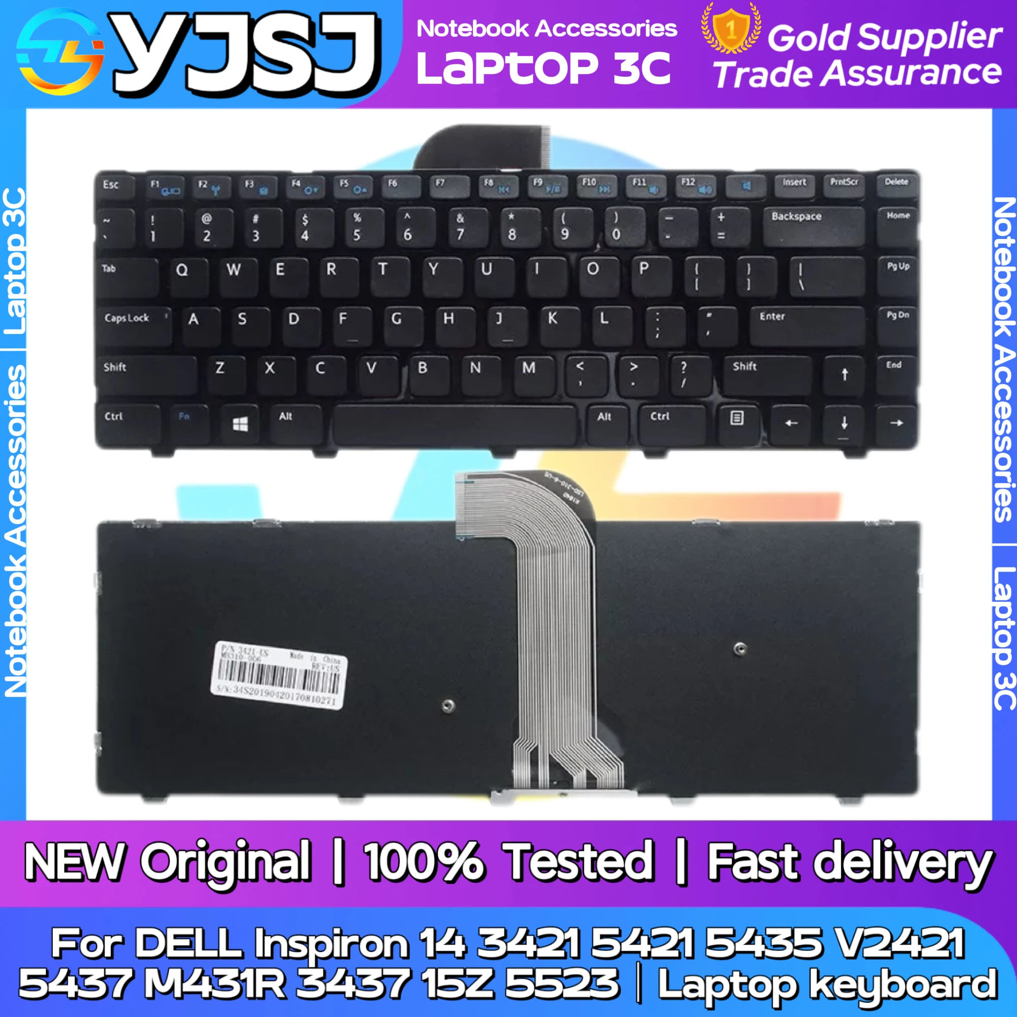 

New Original Laptop Notebook keyboard For DELL Inspiron 14 3421 5421 5435 V2421 5437 M431R 3437 15Z 5523 Laptop keyboard