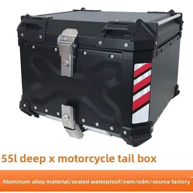 55L Motorcycle Aluminum Alloy Trunk Quick Dismantling Friction with Electric Suitcase Tail Box Off-road Model