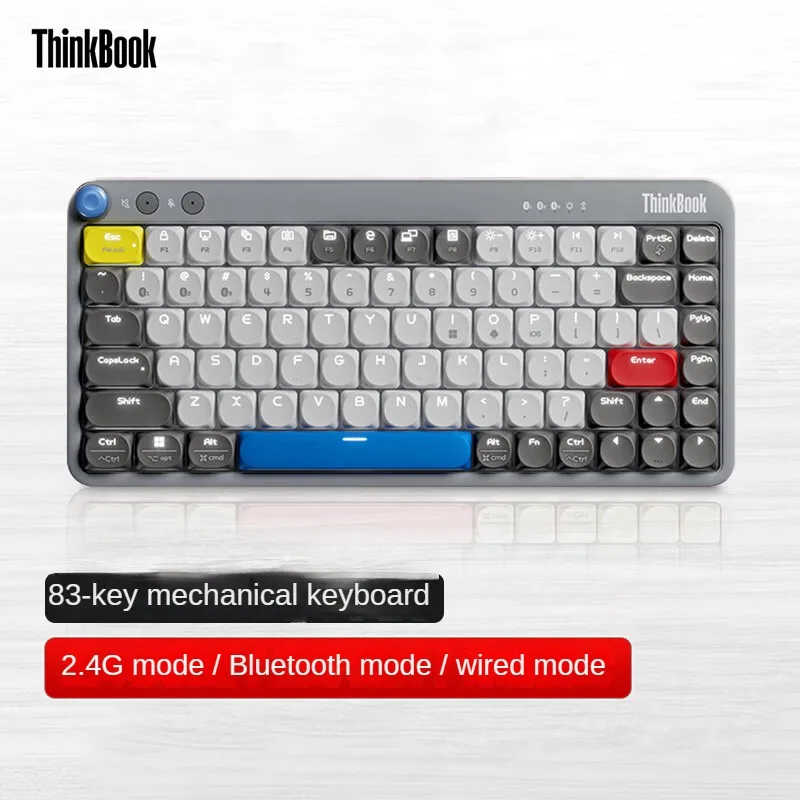 

Механическая клавиатура Lenovo ThinkBook KB Pro Star, розовая Проводная беспроводная клавиатура с Bluetooth, три режима, 83, Офисная Клавиатура с зеленым стержнем