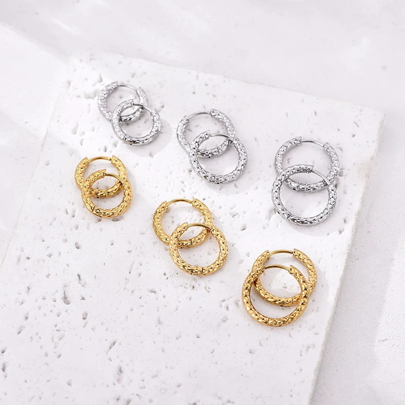2 stücke Mode Edelstahl Hoop Ohrringe Für Frauen Männer Gold Silber Farbe Tiny Knorpel Piercing Trendy Weibliche Hoops Schmuck – Detail 6
