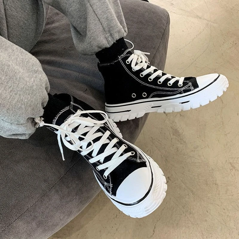 

Мужские высокие парусиновые туфли для скейтбординга в корейском стиле, весна-осень 2023, модная универсальная модная обувь для молодых мужчин, студентов