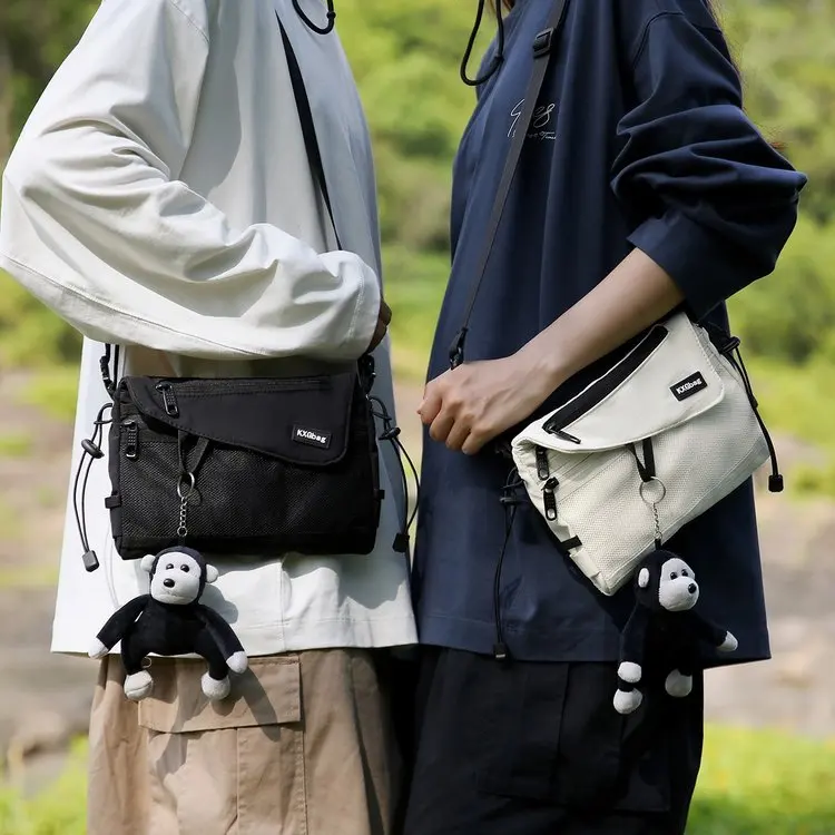 2026 Summer New Fabric Shoulder Bag with Pendant Bag without Pendant Unisex Medium Hardness Daily Use Lightweight Pure Color