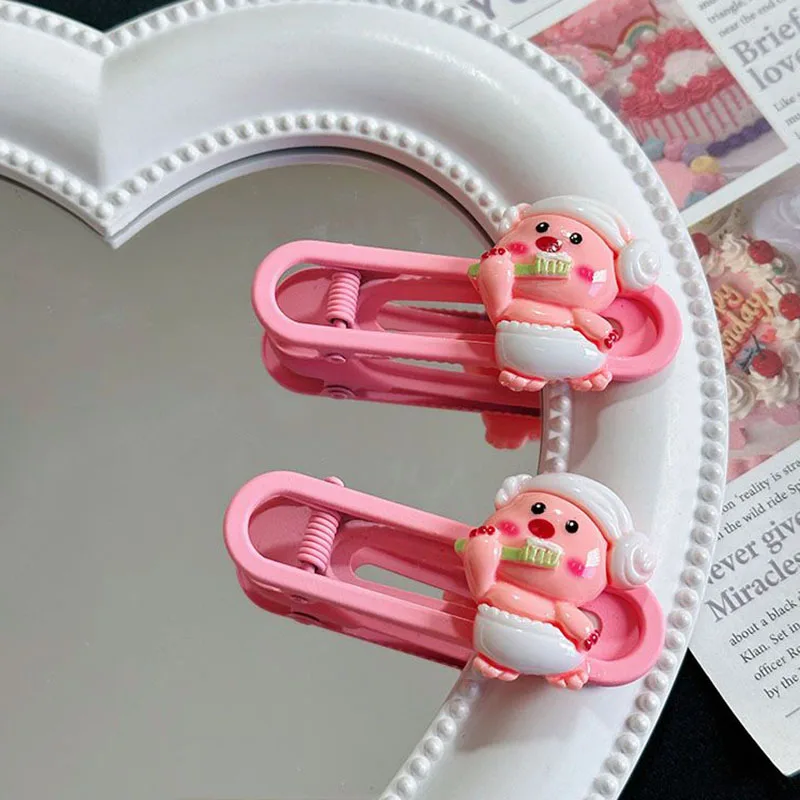 2pcs 2024 New Zanmang Loopy Fringe Clip Cute Cartoon Beaver Student Hairpin Kawaii Girls Hair Band Gripping Clip Toys Girl Gifts image 6