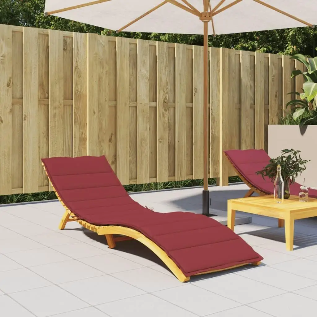 Wine Red Sun Lounger Cushion 78.7x23.6x1.2 Outdoor Oxford Fabric Pad