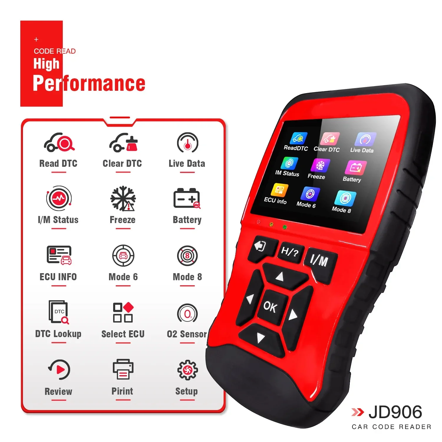 New JD906 OBD2 Scanner Check Engine Light Code Reader Live Data I/M Readiness Topdiag Battery Tester Car Diagnostic Scan Tool