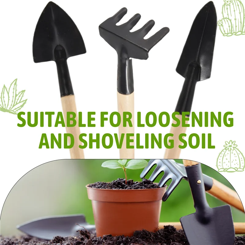 AB33-3 Pieces Small Gardening Hand Shovel Garden Trowel Transplanter Lightweight Comfortable Ergonomic Handle Gardening Tool