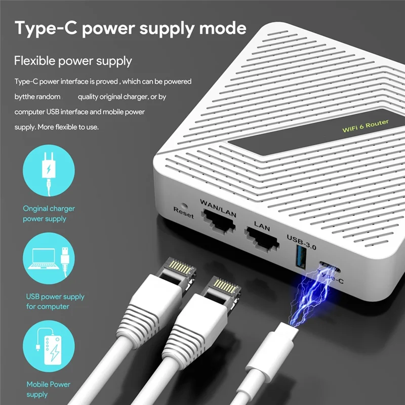 AS95-RT2656 For Starlink Wireless Router 1800Mbps High Speed Pocket Wifi6 Multi Working Modes Dual Band 2.4/5Ghz EU Plug