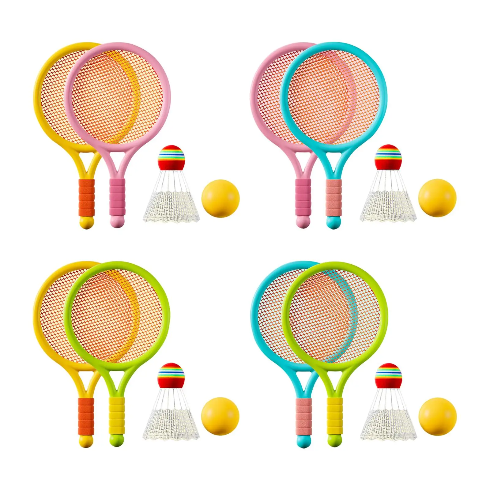 Children's Badminton Tennis Set with Ball Shuttlecock Tennis Racquets for Beach Toys Play Beginner Players Boys Indoor Outdoor