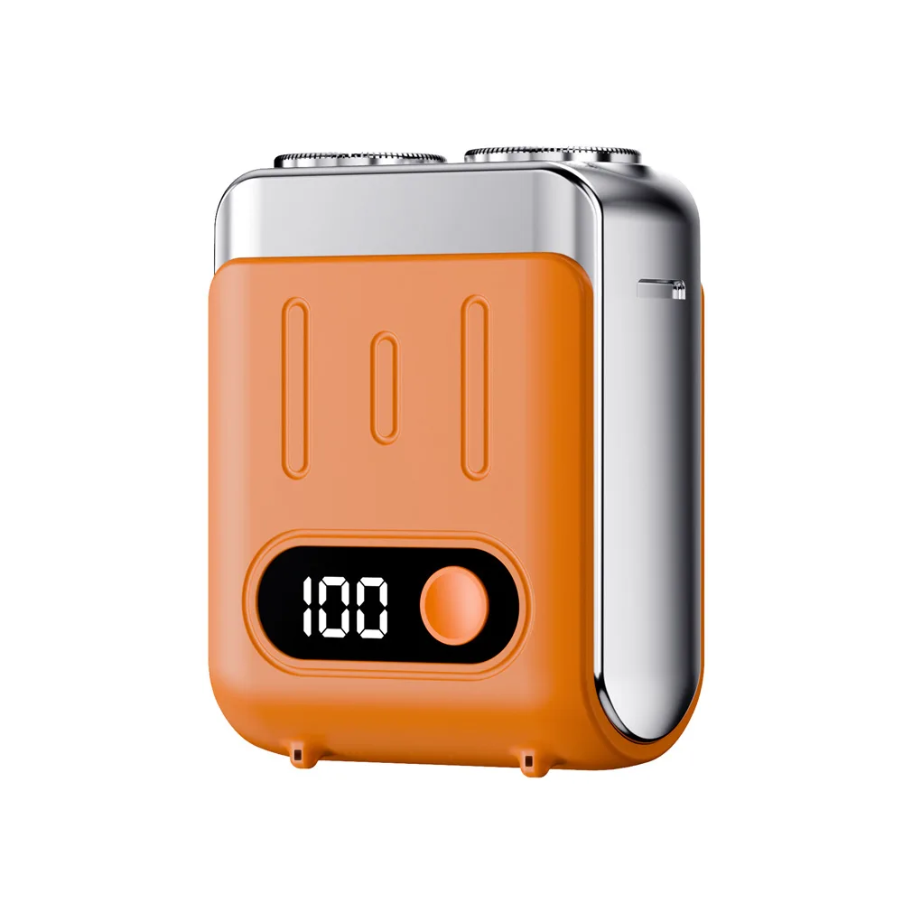 

STLF Portable Cordless Men's Electric Facial Hair Shaver Pocket Rotary Shaver for Travel with Digital Display Screen